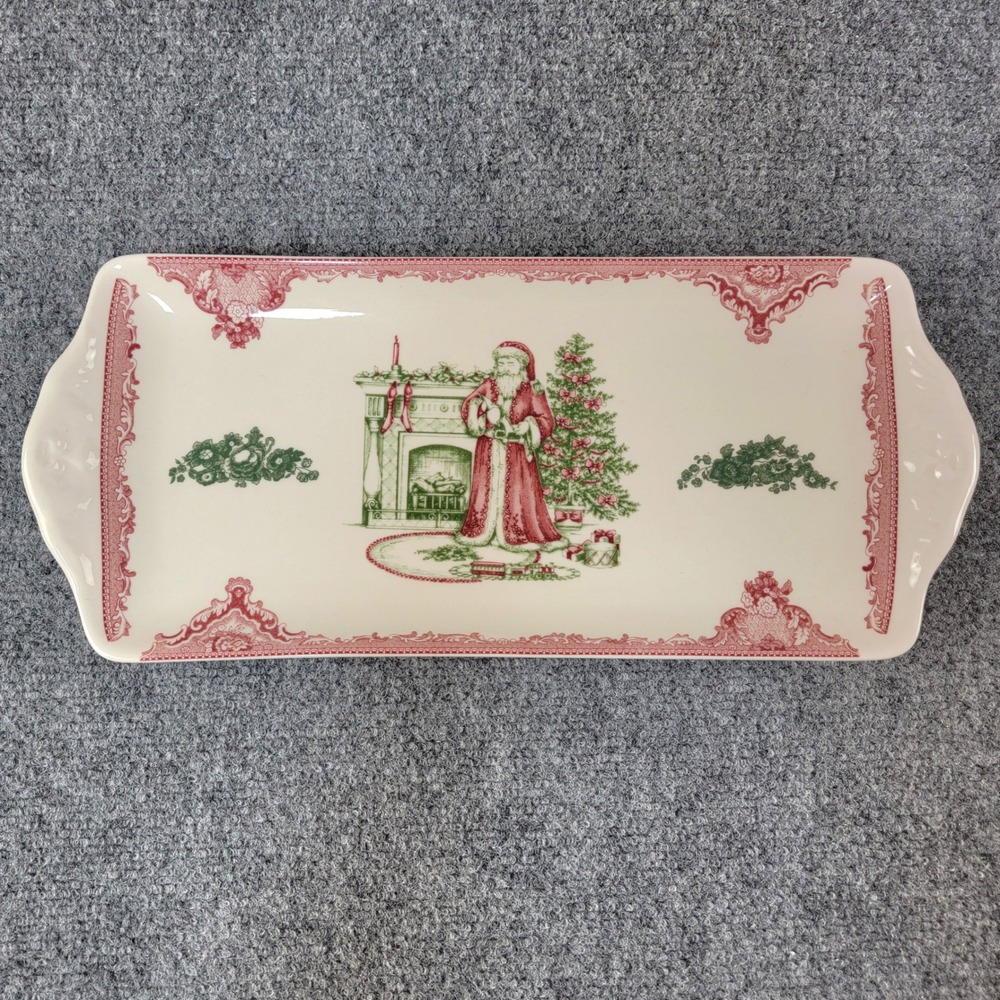 Johnson Brothers Christmas Santa Serving Tray Platter Old Britain Castle‎